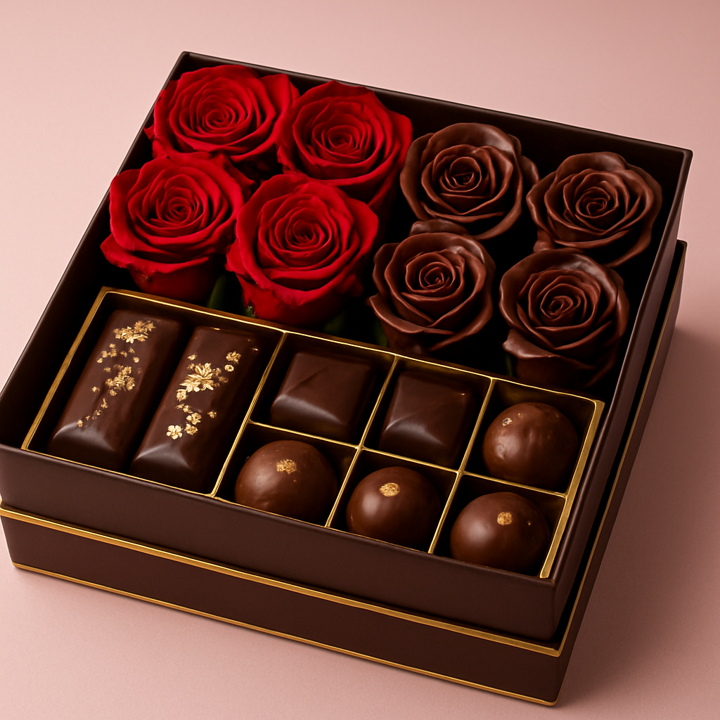 Luxury chocolate rose hamper